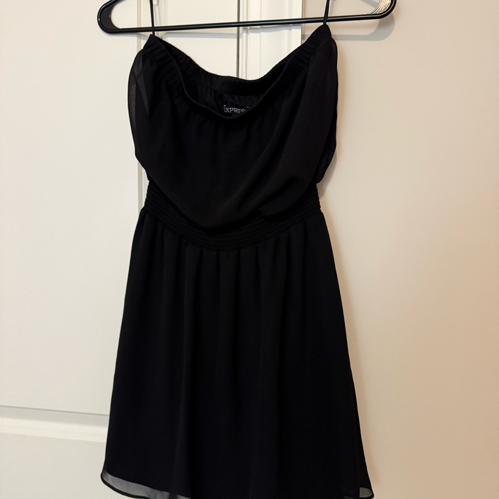 Express Short Black Strapless Dress